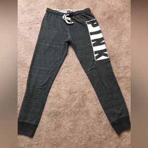 Gray fitted joggers- PINK Victoria Secret brand- Small